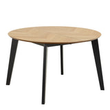 Georgetown Round Dining Table in Oak and Black