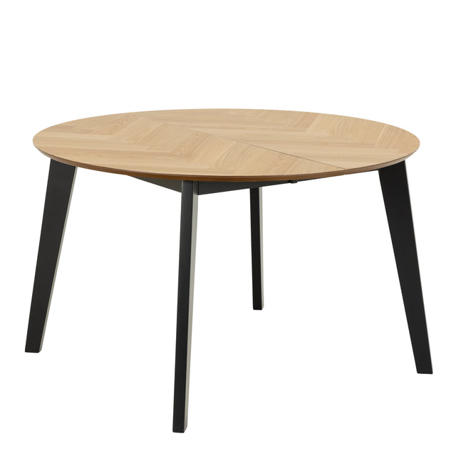 Georgetown Round Dining Table in Oak and Black