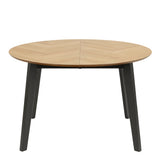 Georgetown Round Dining Table in Oak and Black