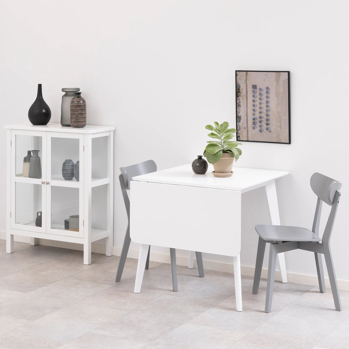 Roxby Square Dining Table in White 120x76cm