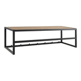 Seaford Black Metal Coat Rack with Oak Top