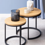 Spiro Round Nest of Tables in Oak
