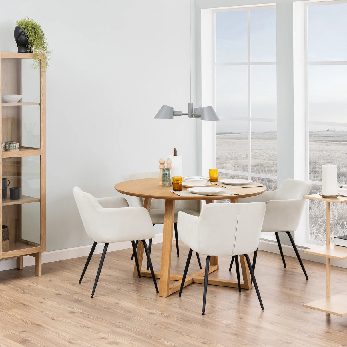 Malika Round Dining Table in Oak 120x75cm