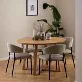 Malika Round Dining Table in Oak 120x75cm