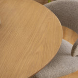 Malika Round Dining Table in Oak 120x75cm
