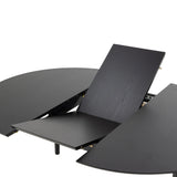 Montreux Round Extending Dining Table in Black 115-154cm