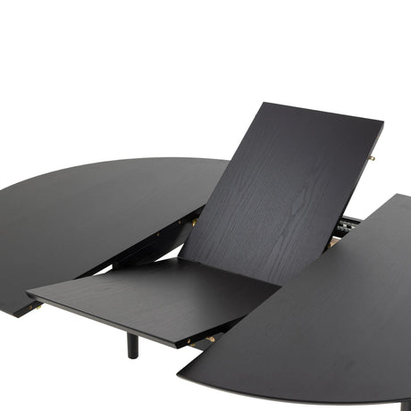Montreux Round Extending Dining Table in Black 115-154cm