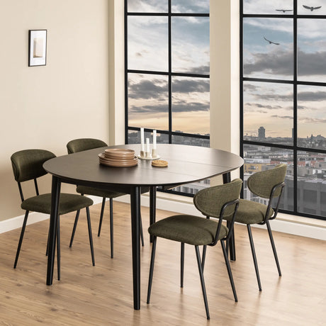 Montreux Round Extending Dining Table in Black 115-154cm