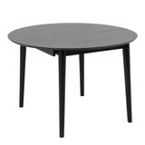 Montreux Round Extending Dining Table in Black 115-154 cm includes 6 Cassandra Dining Chair includes Armrest in Black