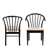 Montreux Round Extending Dining Table in Black 115-154 cm includes 6 Cassandra Dining Chair includes Armrest in Black