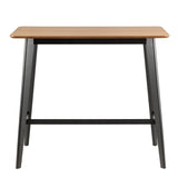 Roxby Bar Table includes 2 Roxby Bar Stool, Black and Oak