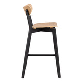 Roxby Bar Table includes 4 Roxby Bar Stool, Black and Oak