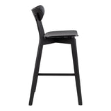 Roxby Bar Table in Black & Oak includes 4 Roxby Bar Stool in Black