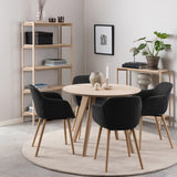 Townsville Round Dining Table in White and Oak 100x75cm
