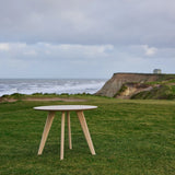 Townsville Round Dining Table in White and Oak 100x75cm