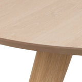 Townsville Round Dining Table in White and Oak 100x75cm includes 4 Batilda Fabric Dining Chairs in Grey/Oak