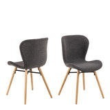 Townsville Round Dining Table in White and Oak 100x75cm includes 4 Batilda Fabric Dining Chairs in Grey/Oak