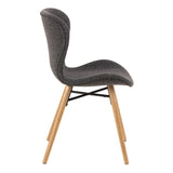 Townsville Round Dining Table in White and Oak 100x75cm includes 4 Batilda Fabric Dining Chairs in Grey/Oak