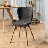Townsville Round Dining Table in White and Oak 100x75cm includes 4 Batilda Fabric Dining Chairs in Grey/Oak