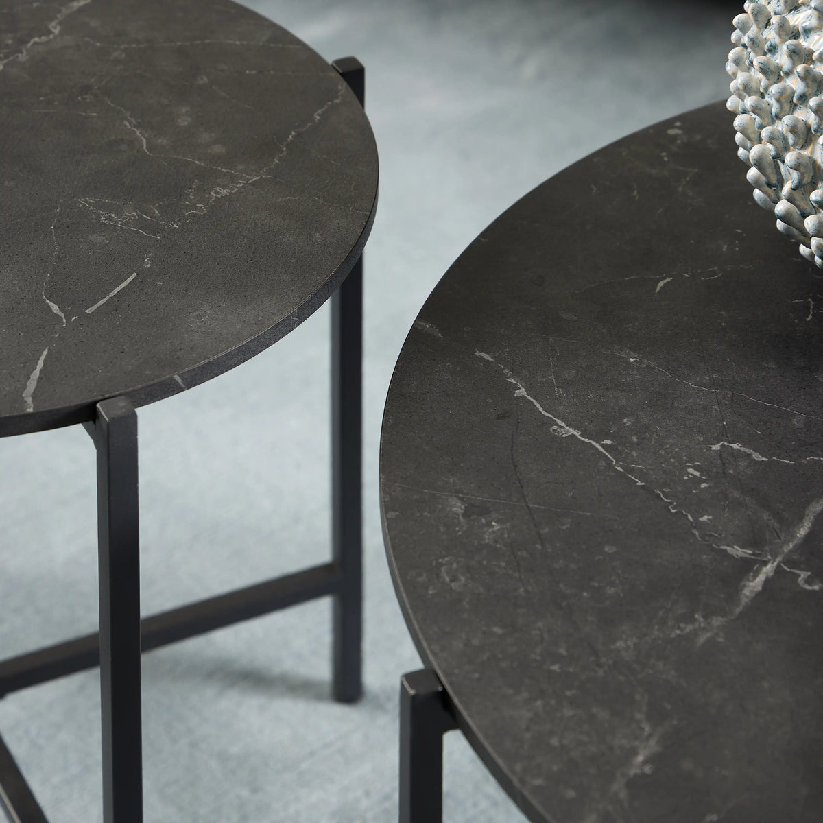 Lamoine Round Side Table in Matt Black