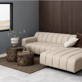 Dice Round Coffee Table Set of 2 in Brown Marble and Delhi Rough Paper