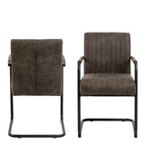 Adele Dining Chair in Grey Fabric Set of 2