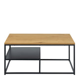 Gila Coffee Table with Open Shelf in Oak & Black