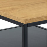 Gila Coffee Table with Open Shelf in Oak & Black