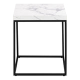 Barossa Coffee Table with White Marble Carrara Top & Black Base 40cm