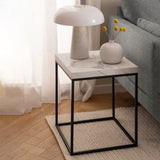 Barossa Coffee Table with White Marble Carrara Top & Black Base 40cm