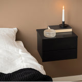 Avignon Bedside Table with 2 Drawers in Black