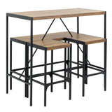 Bahamas Bar Table Set in Black and Oak