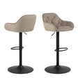 Brooke Swivel Bar Stool in Beige Velvet Set of 2
