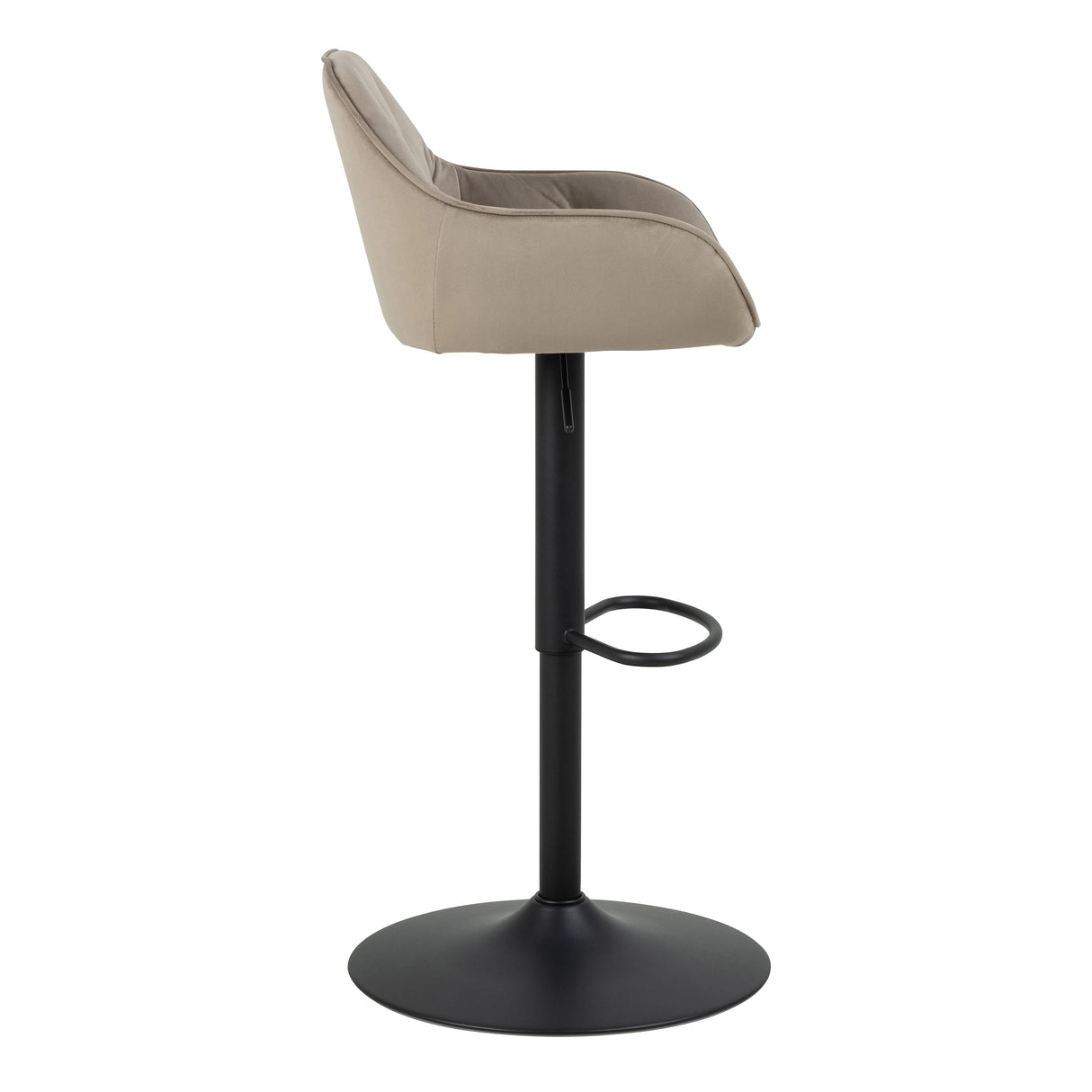 Brooke Swivel Bar Stool in Beige Velvet Set of 2