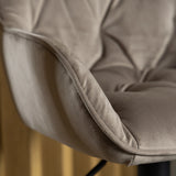 Brooke Swivel Bar Stool in Beige Velvet Set of 2