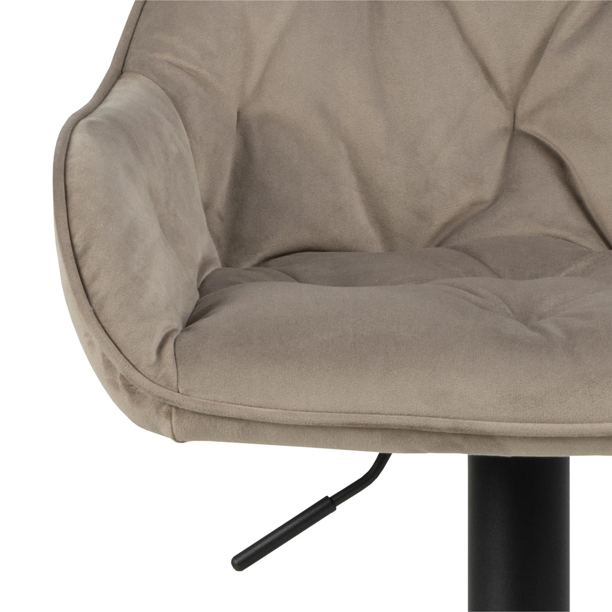 Brooke Swivel Bar Stool in Beige Velvet Set of 2