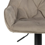 Brooke Swivel Bar Stool in Beige Velvet Set of 2