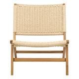 Carson Lounge Chair in Off White and Oak