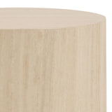 Dice Round Pedestal Set of 2 in Travertine Rough Paper