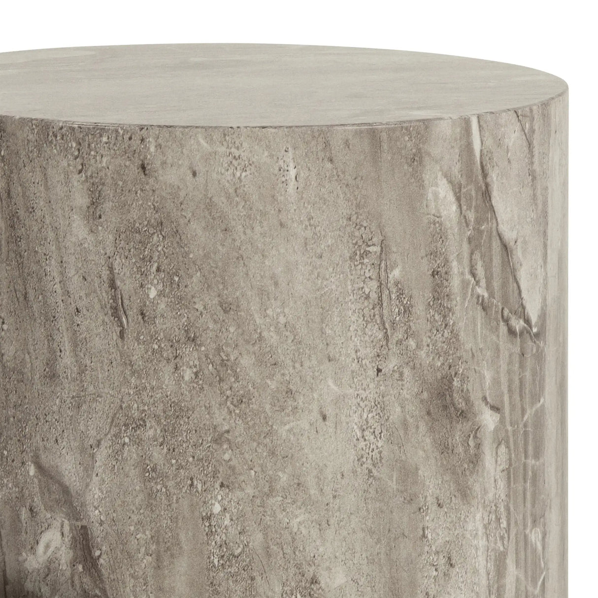 Dice Round Pedestal Set of 2 in Grey Marble and River Rough Paper