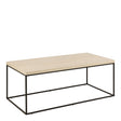 Barossa Coffee Table with Travertine Rough Paper Top & Black Powder Steel Base 110x55x45cm