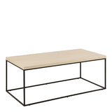Barossa Coffee Table with Travertine Rough Paper Top & Black Powder Steel Base 110x55x45cm