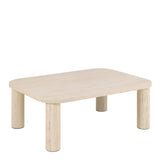 Solano Rectangular Coffee Table in Light Travertine 100x75cm