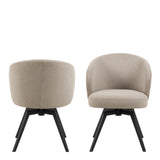 Darlene Dining Chair with Armrest and Swivel in Beige