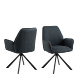 Glenda Dining Chair with Armrest and Swivel in Grey