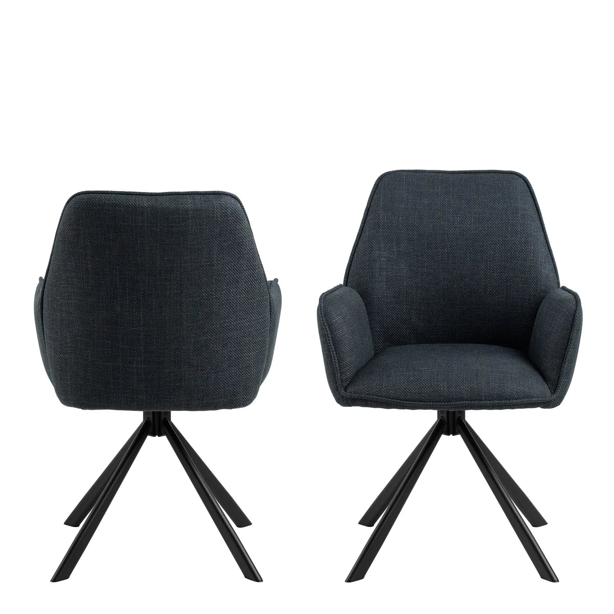 Glenda Dining Chair with Armrest and Swivel in Grey