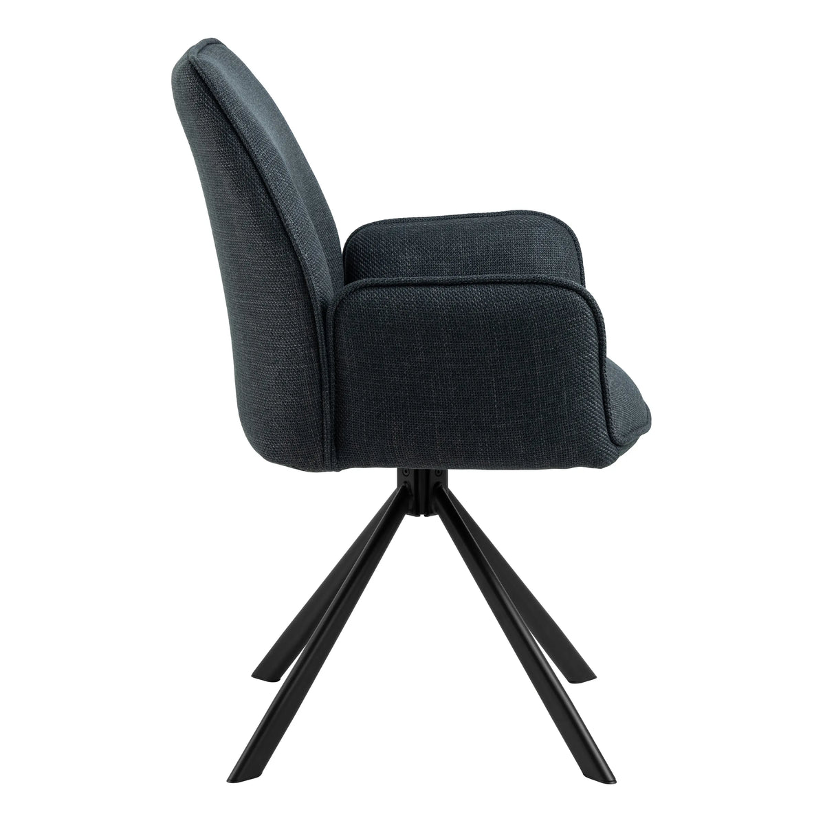 Glenda Dining Chair with Armrest and Swivel in Grey