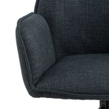 Glenda Dining Chair with Armrest and Swivel in Grey