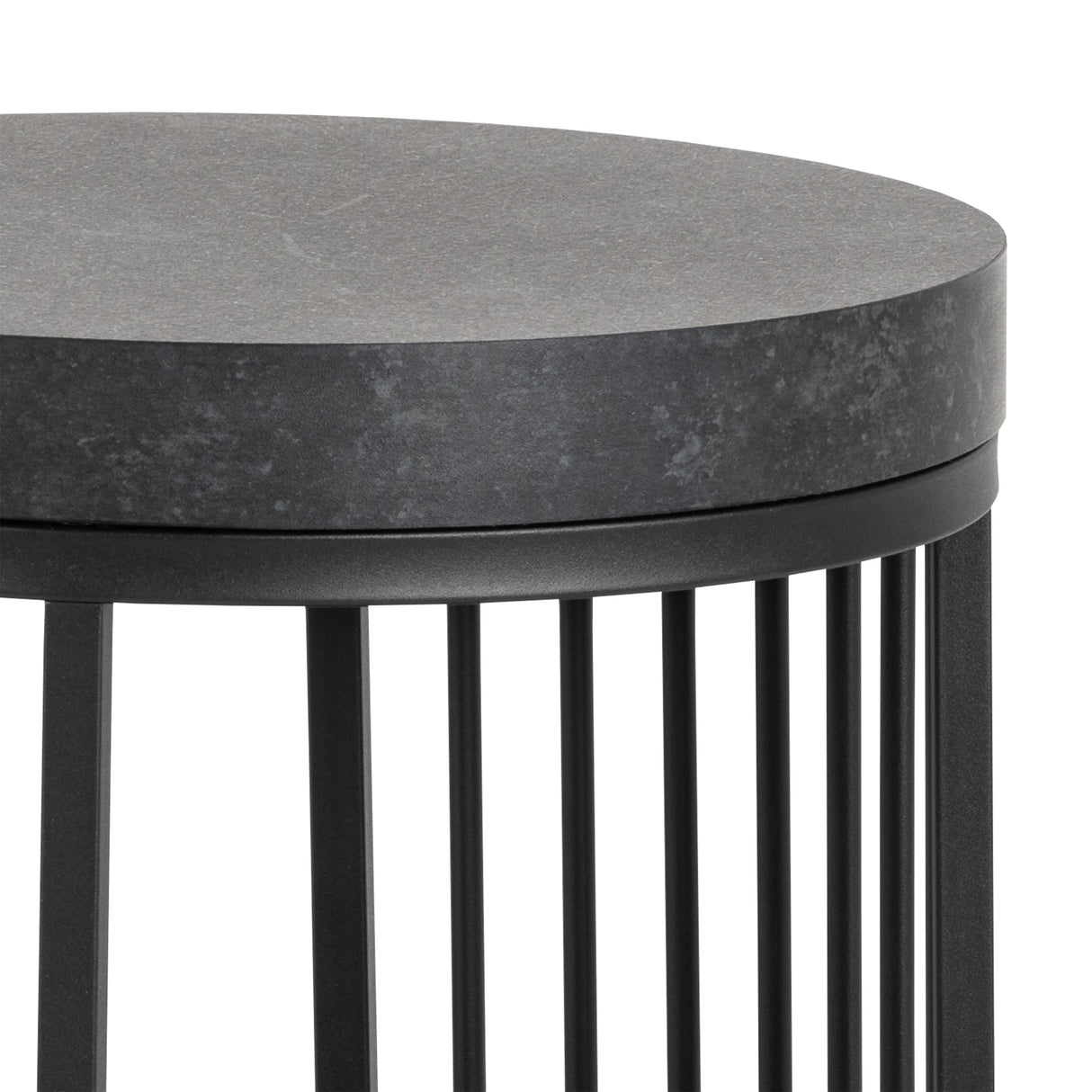 Strington Round Bedside Table 1 Shelf in Matt Black