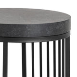 Strington Round Bedside Table 1 Shelf in Matt Black